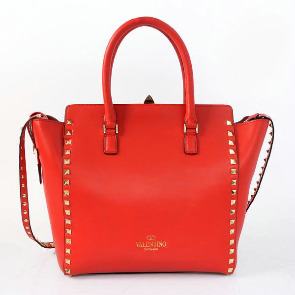 2014 Valentino Garavani rockstud double handle bag 1912 red on sale - Click Image to Close